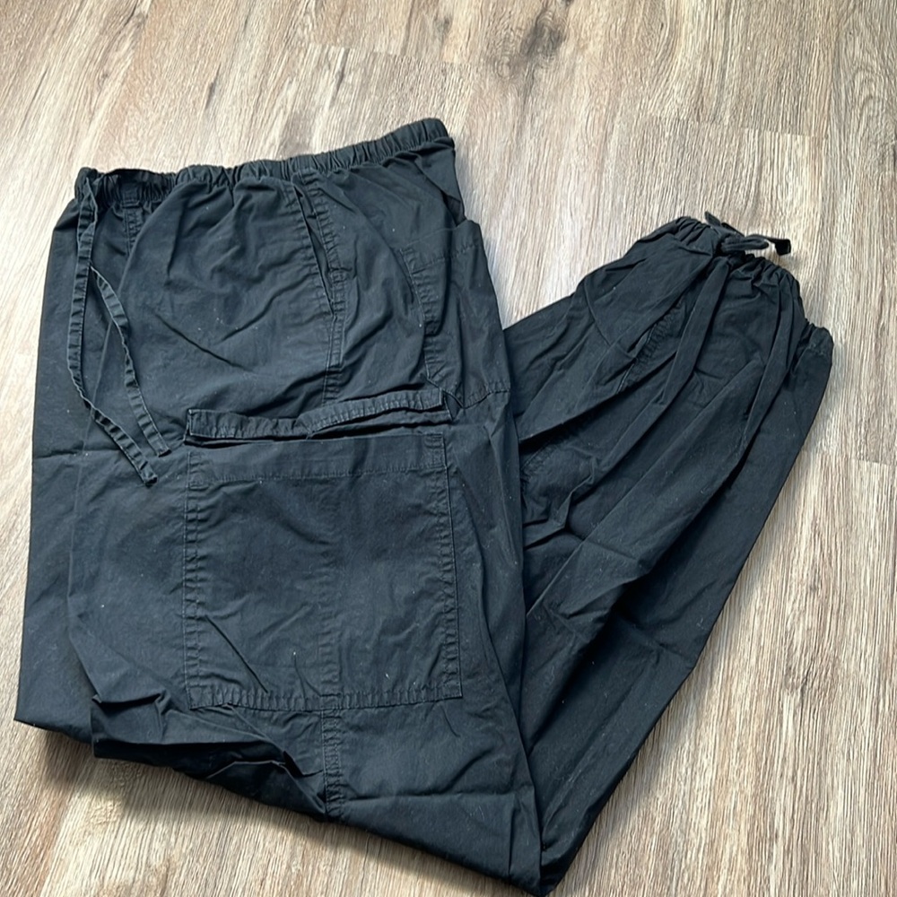 Black drawstring cargo pants
